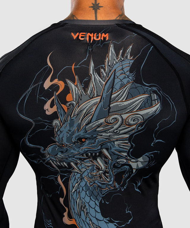 Venum Rashguard Thunder Dragon Long Sleeves – Black/Grey/Copper
