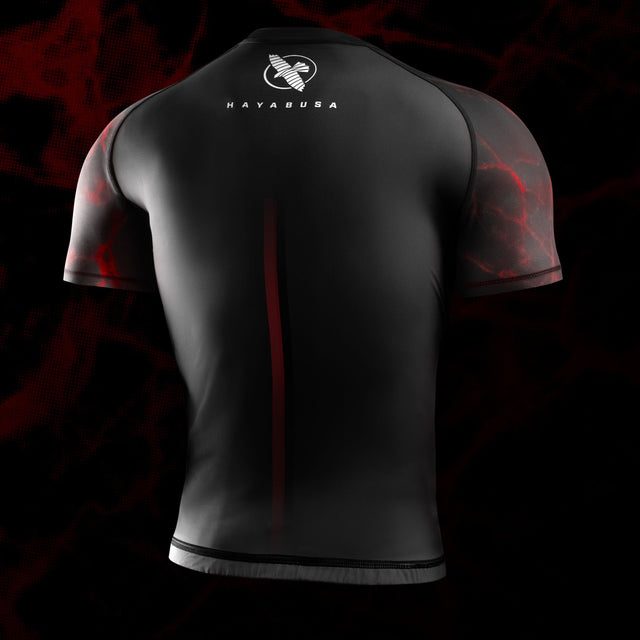Rashguard Hayabusa x UFC BJJ Krótki Rękaw – Czarny/Czerwony