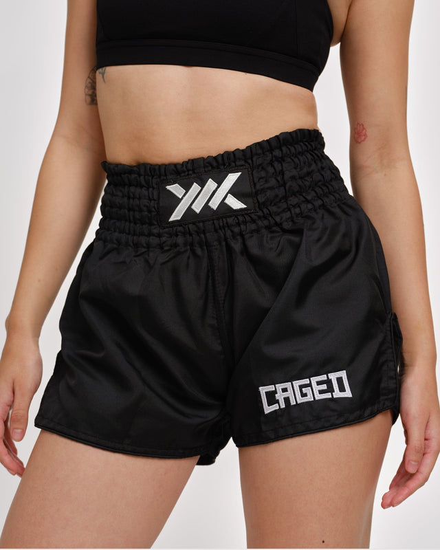 Caged Classic Muay Thai Shorts - Black