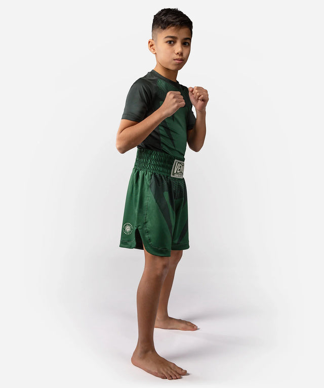 Venum Boxing shorts Attack Kids - Green/Broken White