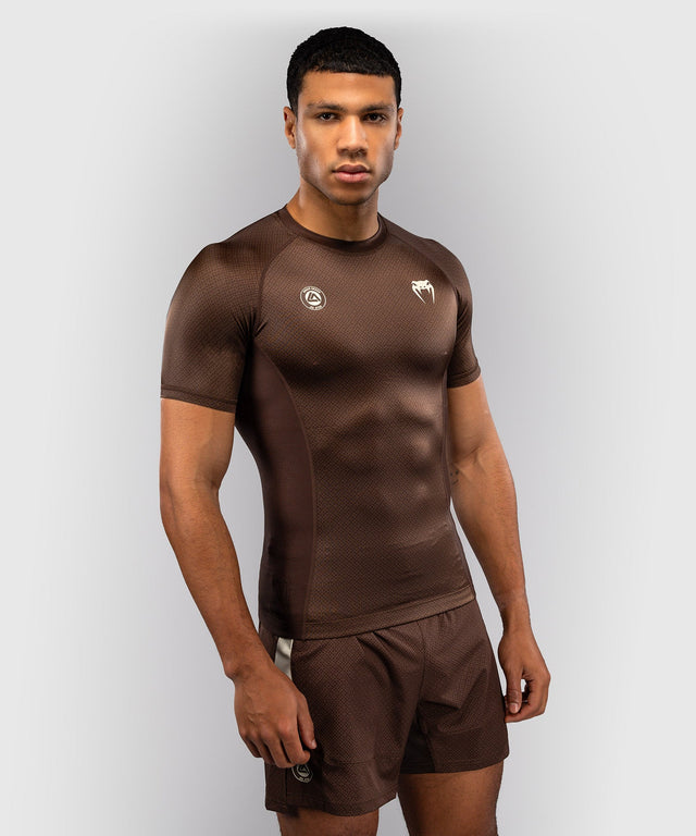 Venum Rashguard x Roger Gracie Academy Korte Mouwen - Donkerbruin