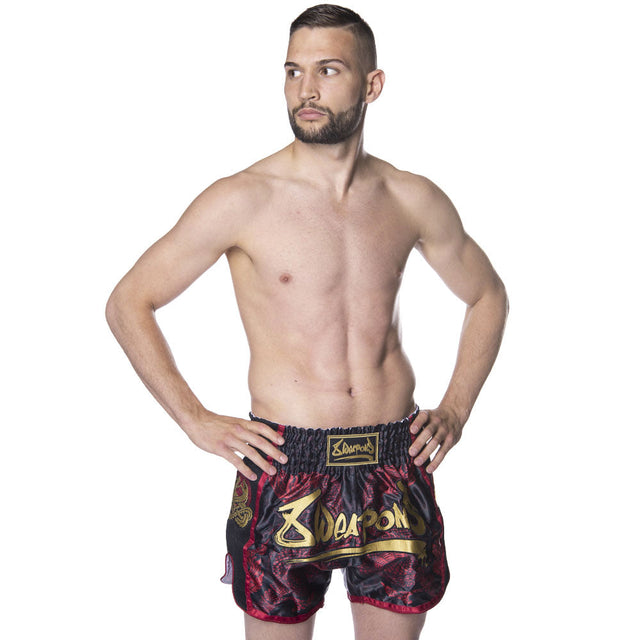8 WEAPONS Muay Thai Shorts Naga – Black/Red