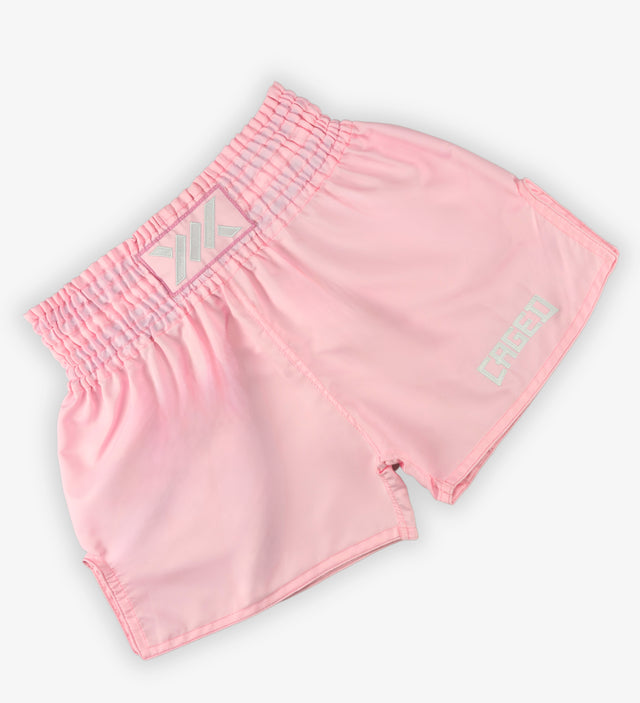 Spodenki Muay Thai Caged Classic – Różowe