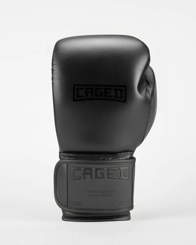 Caged Boxing Gloves 'X' Series - Black/Black