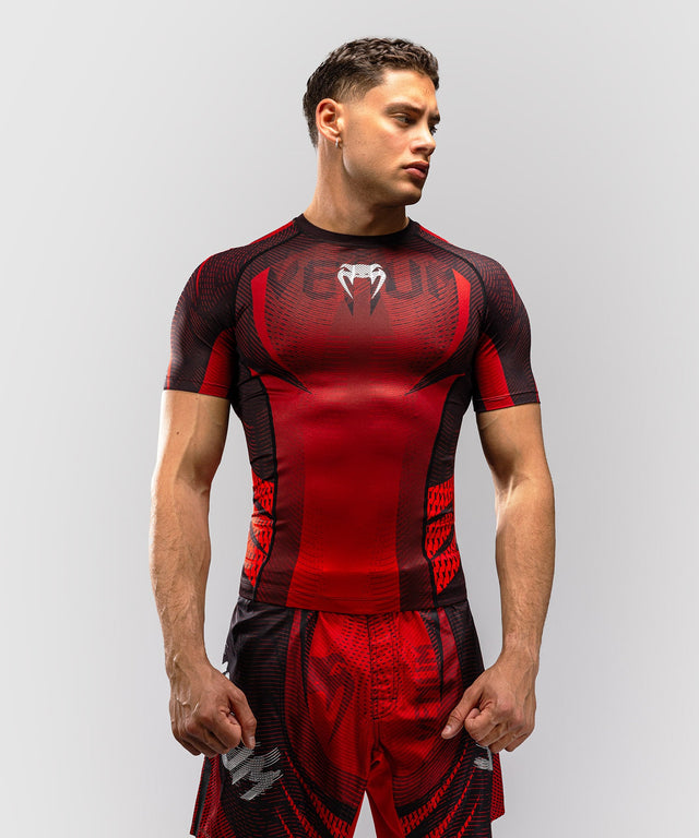 Venum Rashguard Galactic 3.0 Korte Mouwen - Rood/Zilver