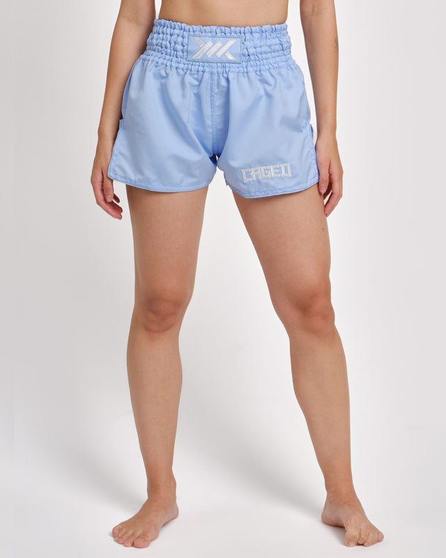 Caged Classic Muay Thai-shorts – Ljusblå