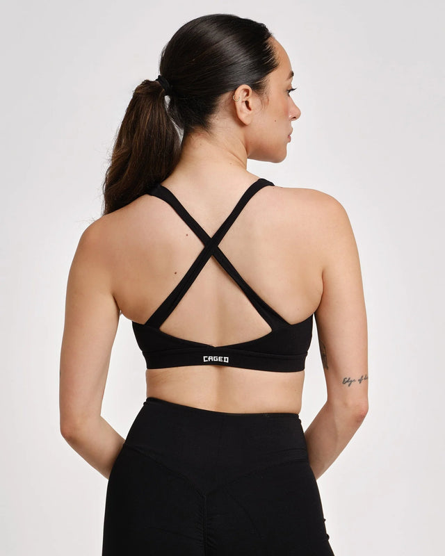 Caged Essential Sports Bra - Black