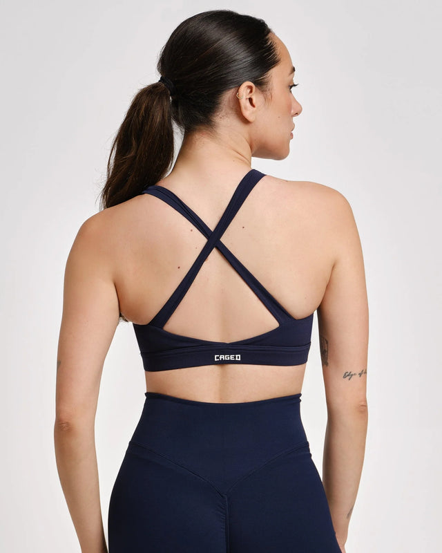 Caged Essential Sport BH - Navy Blauw