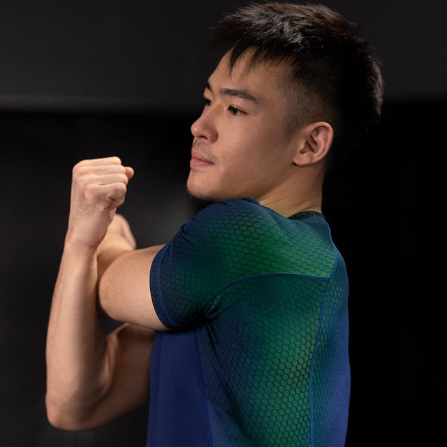 Hayabusa Rashguard Fusion Short Sleeve – Blue/Green