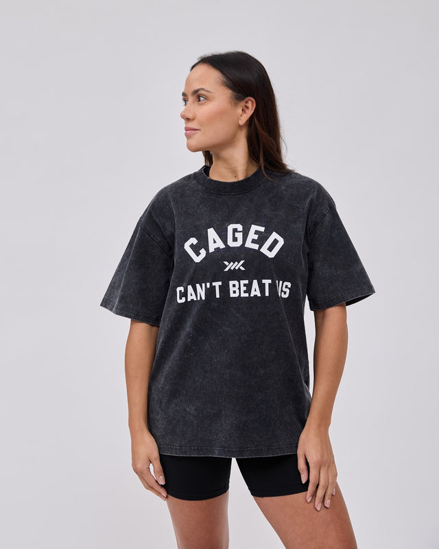 Caged Club T-shirt - Washed Czarny