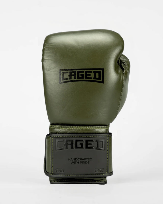 Caged Boxing Gloves 'X' Series - Khaki Green/Black