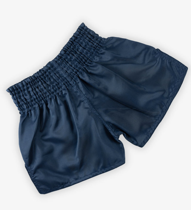 Caged Muay Thai Shorts Classic - Navy Blue/White