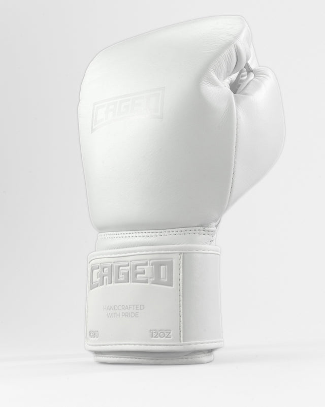 Caged Boxing Gloves 'X' Series - White/White