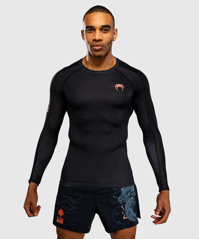 Venum Rashguard Thunder Dragon Long Sleeves – Black/Grey/Copper