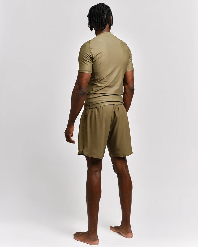 Caged Rashguard Tactical Short Sleeve - Army Green
