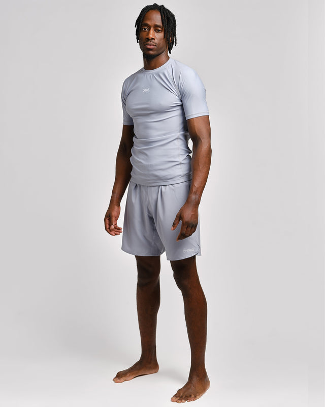 Caged Rashguard Tactical Short Sleeve - Gunmetal Grey