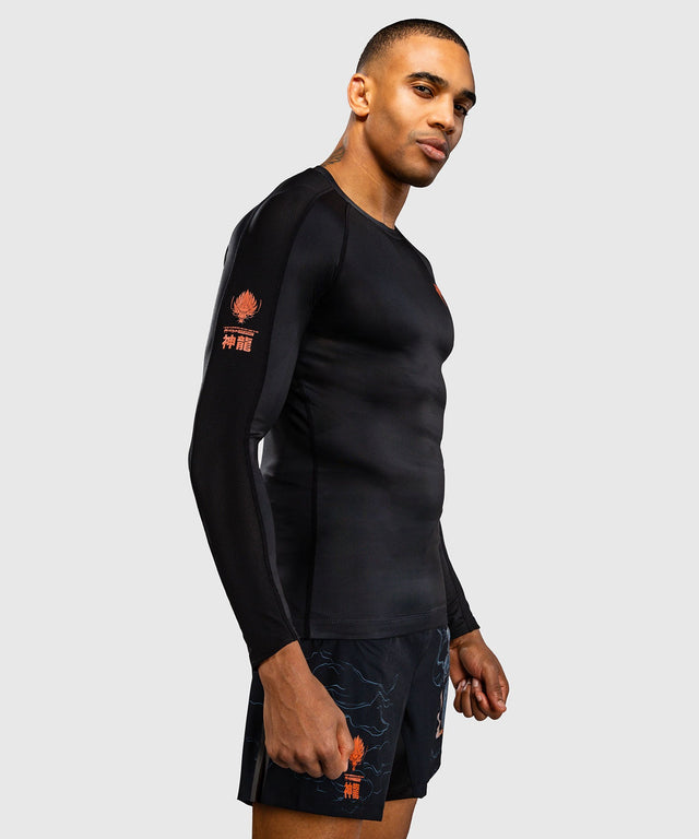 Venum Rashguard Thunder Dragon Long Sleeves – Black/Grey/Copper