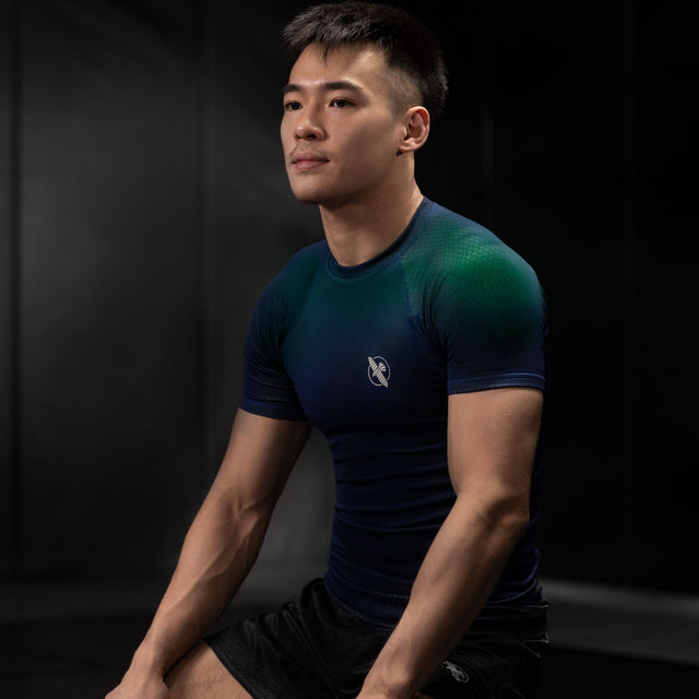 Hayabusa Rashguard Fusion Short Sleeve – Blue/Green