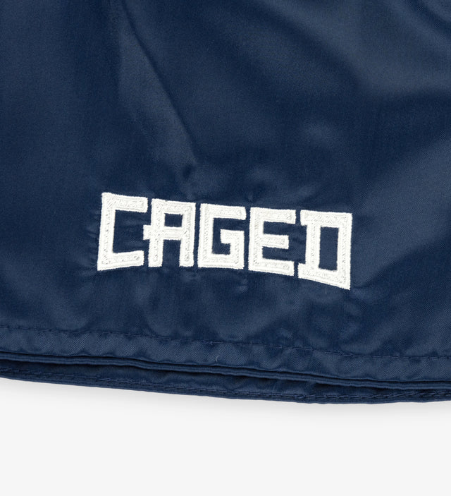 Caged Muay Thai Shorts Classic - Navy Blue/White