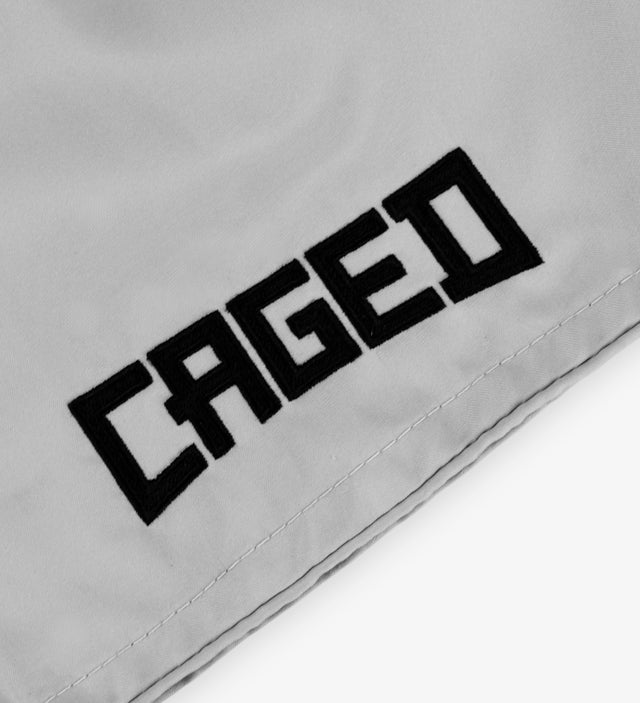 Caged Muay Thai Shorts Classic - Light Gray/Black