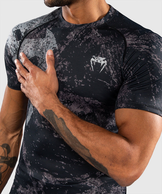 Rashguard Venum Rage & Workout Krótki Rękaw – Czarny/Szary