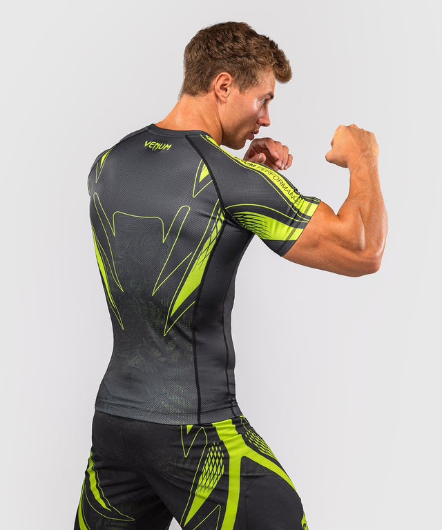 Venum Rashguard Amazonia Reborn Korte Mouwen - Zwart/Groen