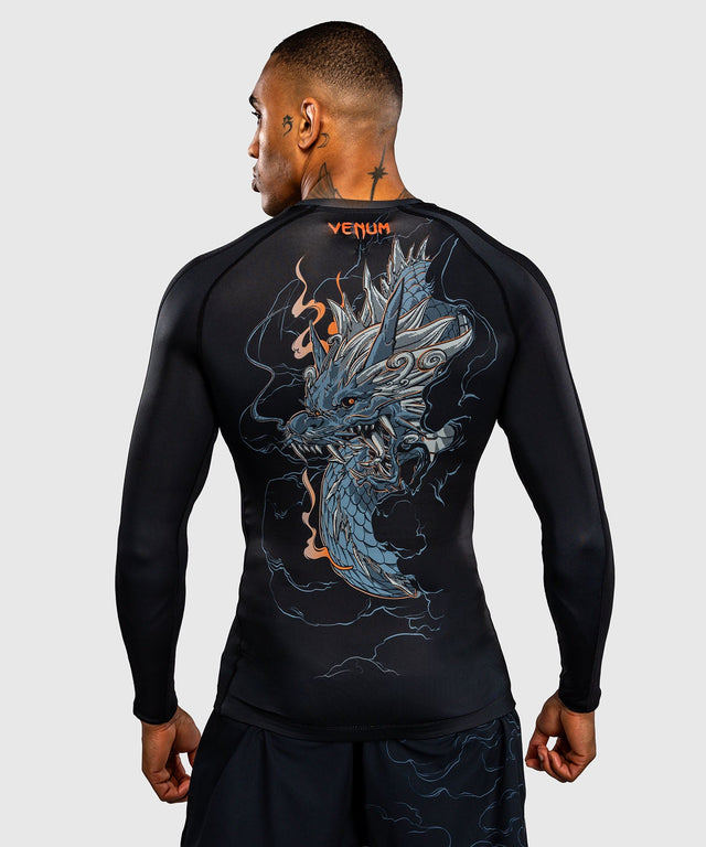Venum Rashguard Thunder Dragon Long Sleeves – Black/Grey/Copper