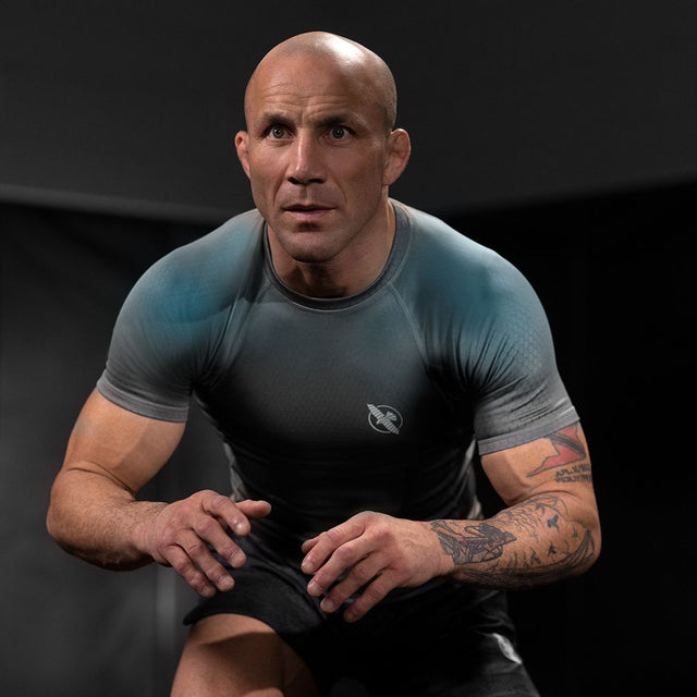 Rashguard Hayabusa Fusion Krótki Rękaw – Szary/Aqua
