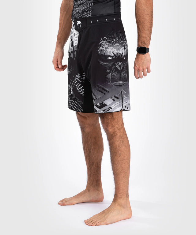 Spodenki MMA Venum Gorilla Jungle – Czarne/Białe
