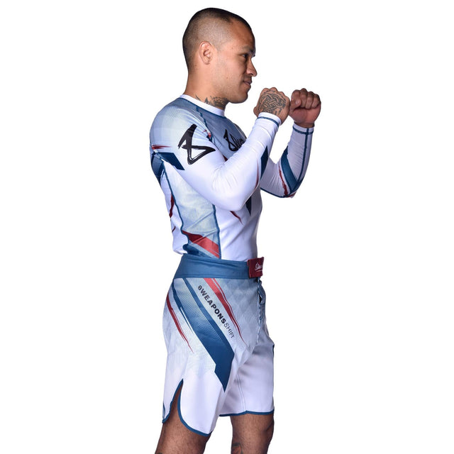 8 WEAPONS MMA Shorts Shift - Wit/Navy/Rood