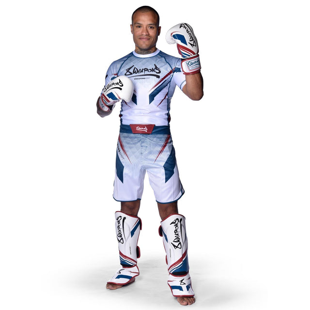 8 WEAPONS MMA Shorts Shift - Wit/Navy/Rood