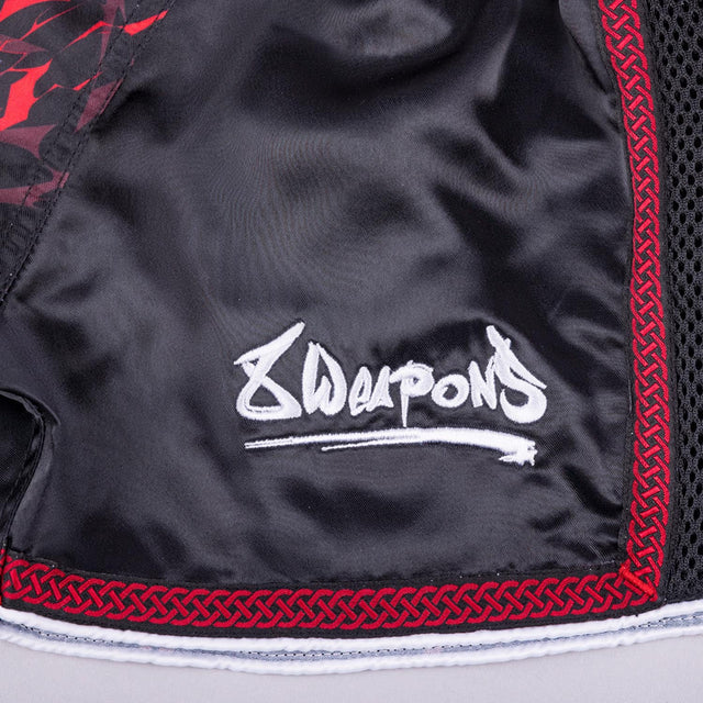 8 WEAPONS Muay Thai Shorts Beastial Wolf – Black/Red