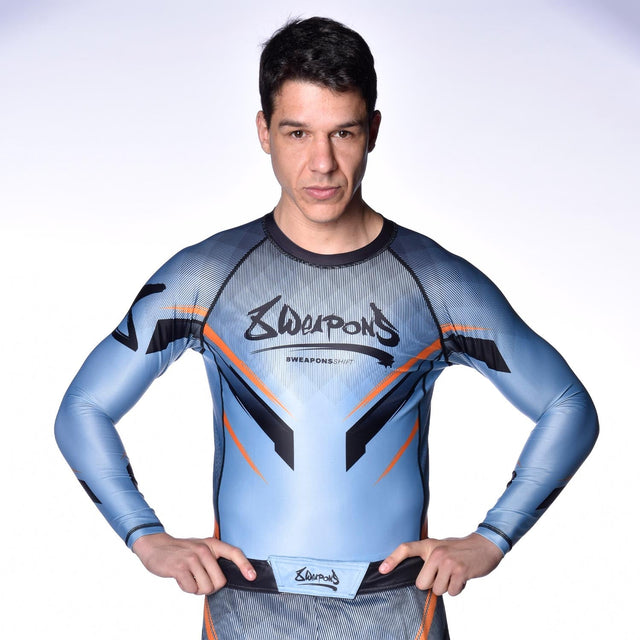 8 WEAPONS Rashguard Shift - Ijsgrijs/Oranje
