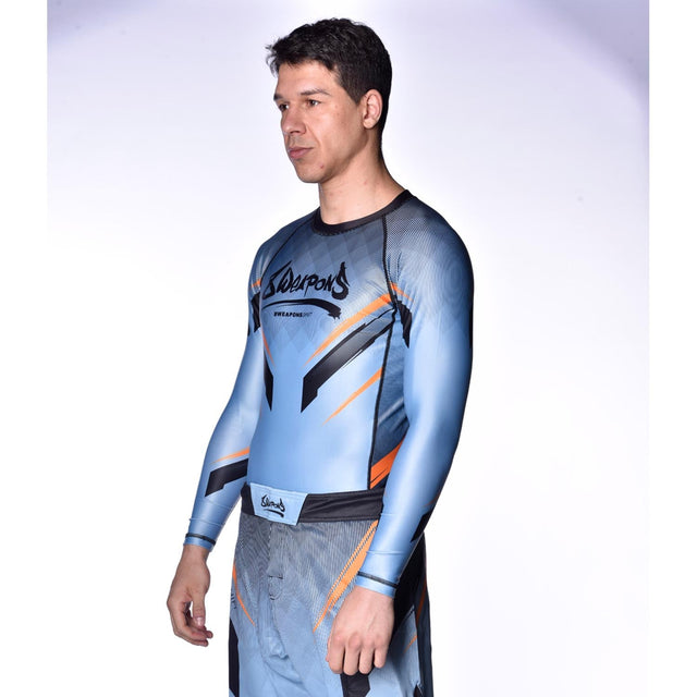 8 WEAPONS Rashguard Shift - Ijsgrijs/Oranje