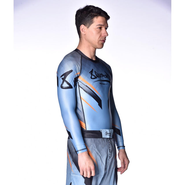 8 WEAPONS Rashguard Shift - Ijsgrijs/Oranje