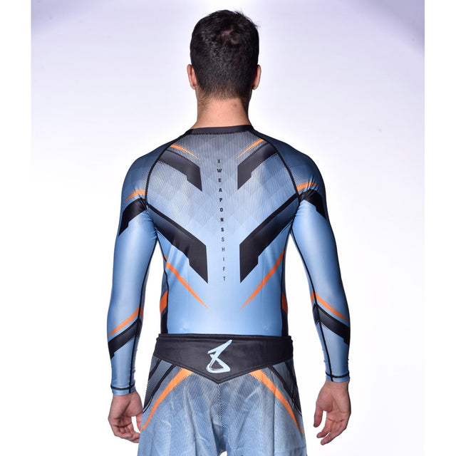 8 WEAPONS Rashguard Shift - Ijsgrijs/Oranje