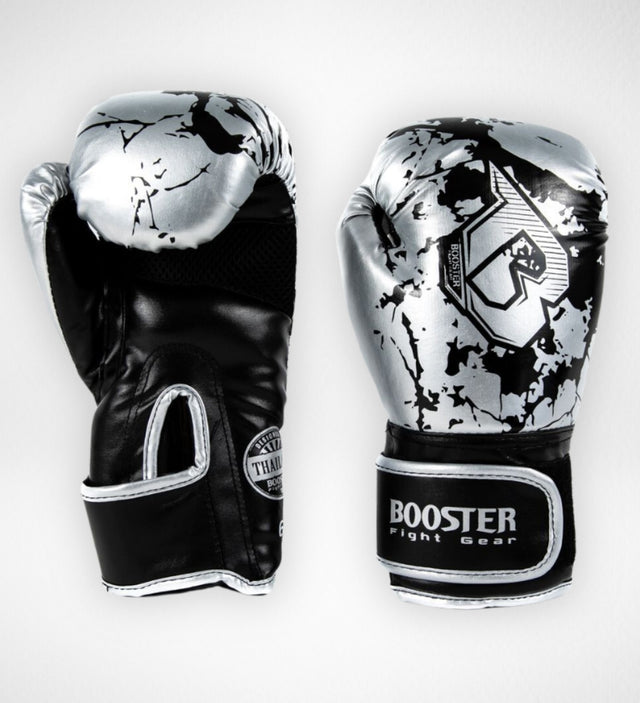 Booster Kids Boxing Gloves BG Marble – Silver/Black