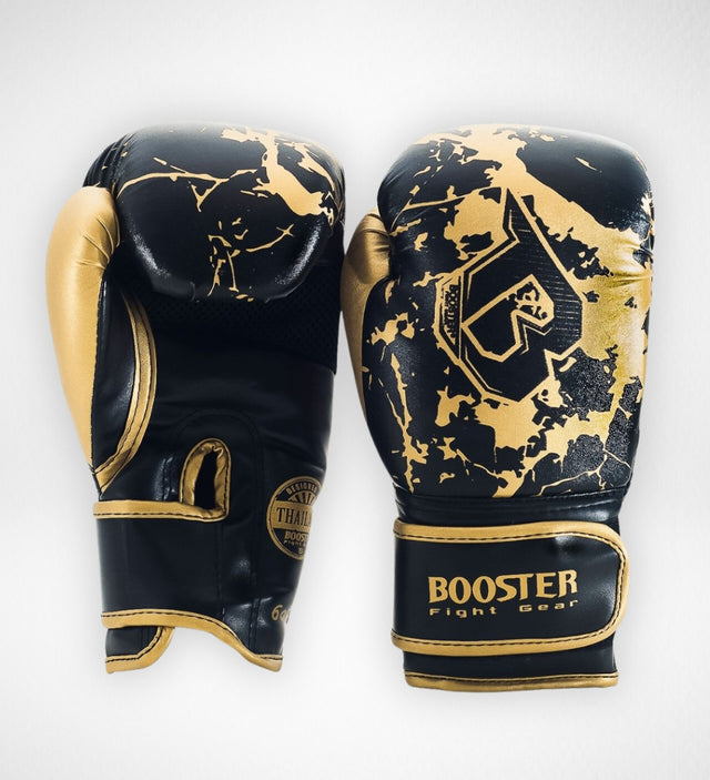 Dziecięce rękawice bokserskie Booster BG Marble – Złote/Czarne