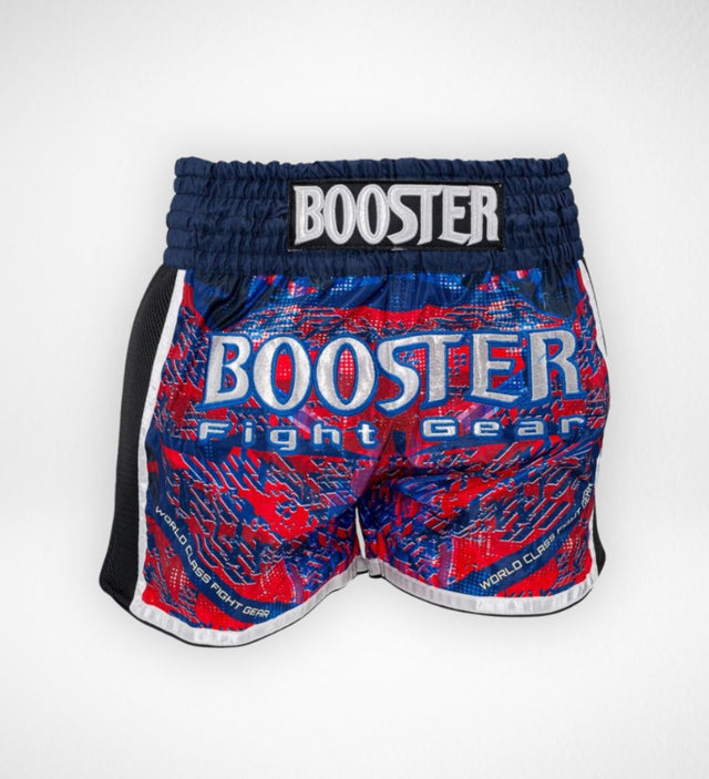 Spodenki do kickboxingu Booster Alien – Niebieski/Czerwony