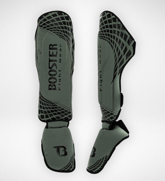 Ochraniacze na piszczele Booster Kickboxing BFG Cube – Khaki/Czarne