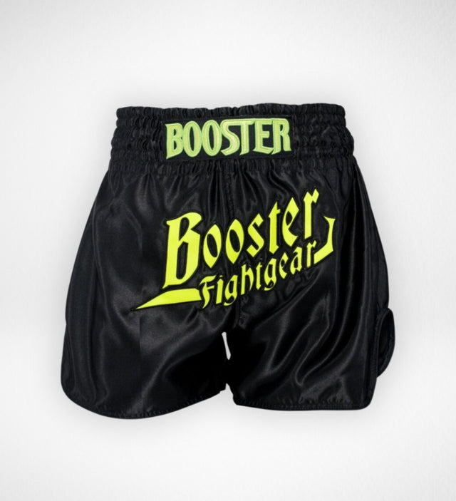Spodenki do kickboxingu Booster Thunder – Czarne/Żółte