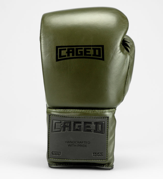 Caged Boxing Gloves 'X Series' Laces - Khaki Green/Black