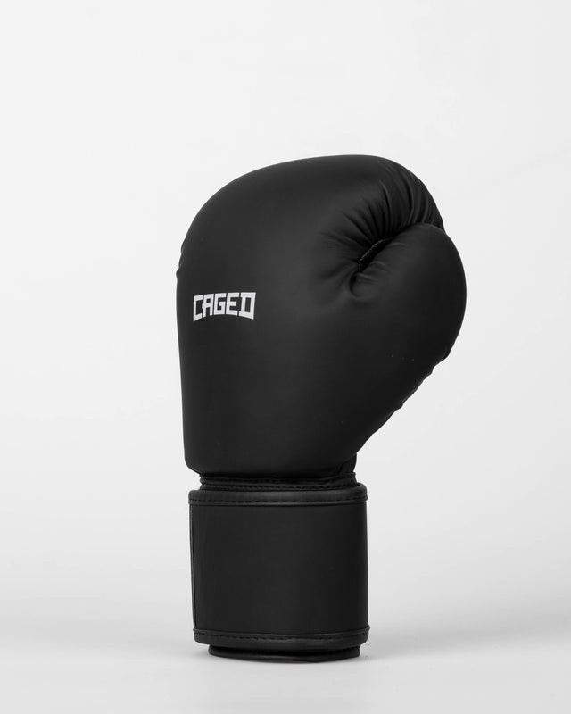 Caged Spark Kids Boxing Gloves – Matte Black/White
