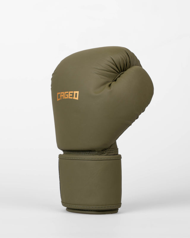 Caged Bokshandschoenen Spark Kinderen - Kaki Groen/Goud