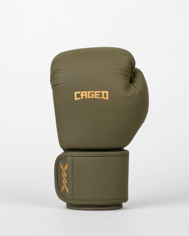 Caged Bokshandschoenen Spark Kinderen - Kaki Groen/Goud