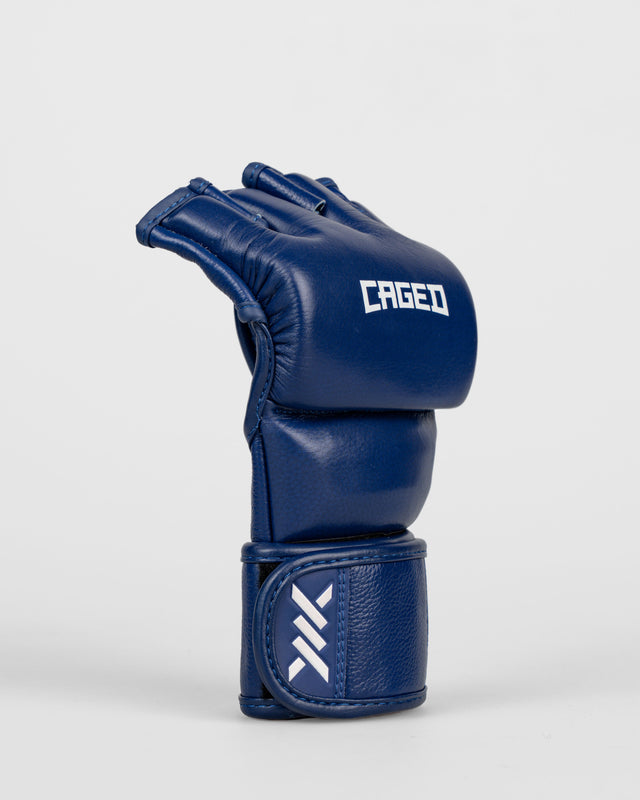 Caged MMA Gloves 'X' Series - Navy Blue/White