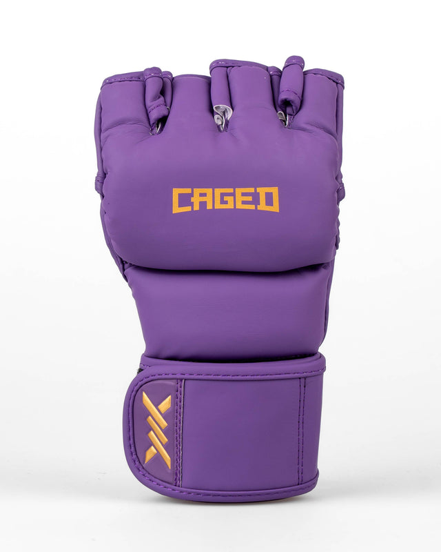 Rękawice MMA Caged Shadow – Fioletowe/Złote