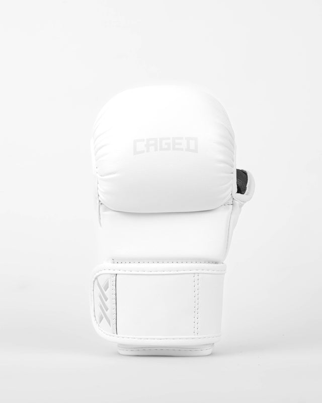 Rękawice MMA sparingowe Caged Shadow – Białe/Białe