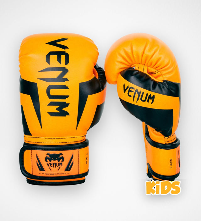 Dziecięce rękawice bokserskie Venum Elite – Neon Orange