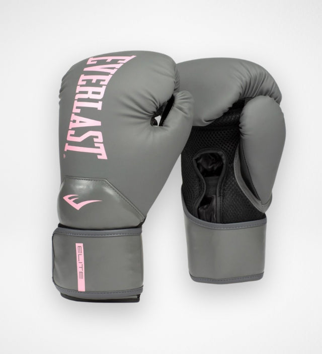Rękawice bokserskie Everlast Elite2 – Szare/Różowe